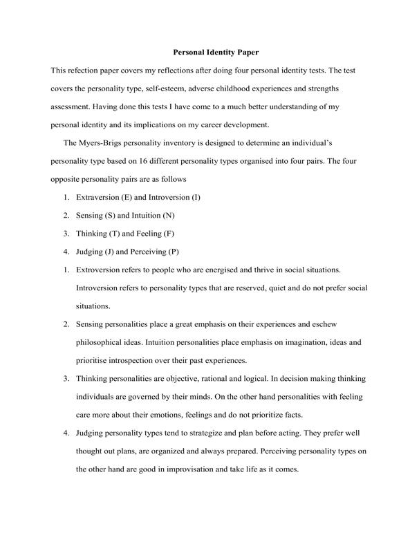 Personal Identity Paper