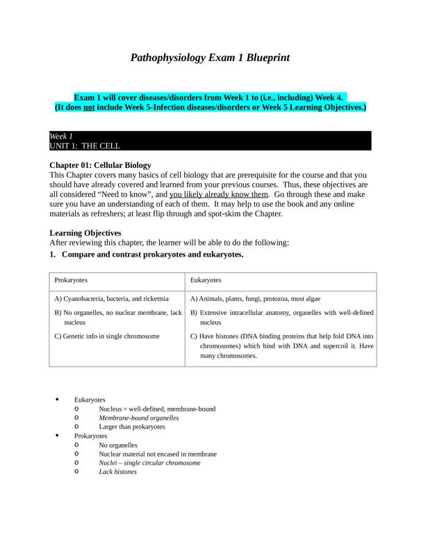 Pathophysiology exam 1 blueprint huether and mccance understanding