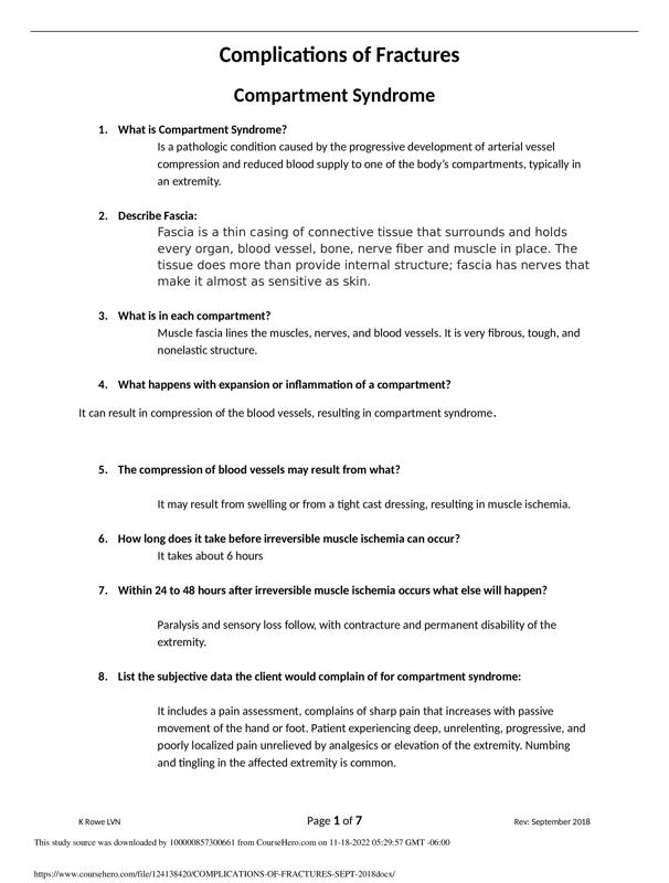 What Is Compartment Syndrome? Is A Pathologic Condition Caused By The