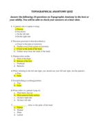 TOPOGRAPHICAL ANANTOMY QUIZ Answer 100% Correct !