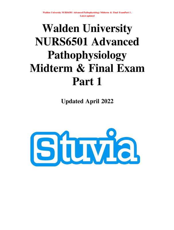 Nurs 6501 Advanced Pathophysiology