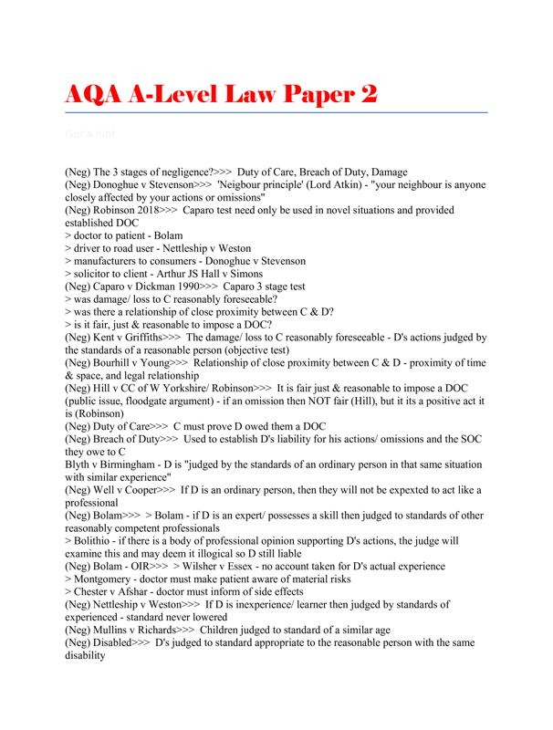 Aqa A Level Law Paper 2 June 2022 Question Paper Aqa A Level Law Paper 2 June 2022 Question Paper