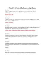 Nur 641 Advanced Pathophysiology Exam (Latest 100 questions) and Answers