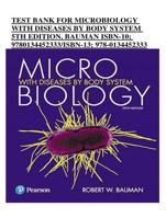 TEST BANK FOR MICROBIOLOGY WITH DISEASES BY BODY SYSTEM 5TH EDITION, BAUMAN ISBN-10; 9780134452333/ISBN-13; 978-0134452333
