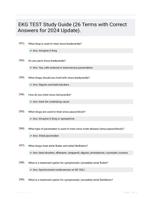 EKG TEST Study Guide (26 Terms with Correct Answers for 2024 Update).
