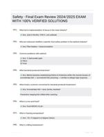 Safety - Final Exam  Review 2024/2025  EXAM  WITH 100% VERIFIED  SOLUTIONS
