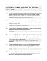 Proctored ATI Exam Questions and Answers 100% Correct