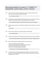 Bloomberg Market Concepts 21 CORRECTLY ANSWERED QUESTIONS LATEST UPDATE