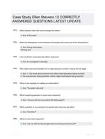 Case Study Ellen Stevens 12 CORRECTLY ANSWERED QUESTIONS LATEST UPDATE