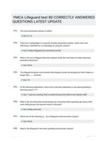 YMCA Lifeguard test 80 CORRECTLY ANSWERED QUESTIONS LATEST UPDATE