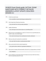 HS-BCP Exam Study guide /ACTUAL EXAM QUESTIONS WITH CORRECT DETAILED ANSWERS |LATEST UPDATE 2024/2025 GRADED A+