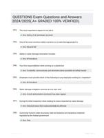 QUESTIONS Exam Questions and Answers 2024/2025( A+ GRADED 100% VERIFIED).