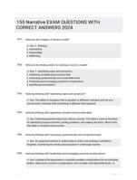 155 Narrative EXAM QUESTIONS WITH CORRECT ANSWERS 2024