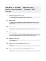 UNT KINE 3080 Exam 1 New Full Exam Questions and Answers ( Included ) 100% Correct