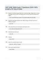 UNT KINE 3080 Exam 1 Questions 2024 100% COMPLETE  SOLUTIONS