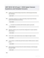 UNT BCIS 3610 Exam 1 2024 latest Version Questions and Detailed Answers