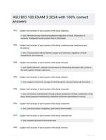 ASU BIO 100 EXAM 3 2024  with 100% correct answers