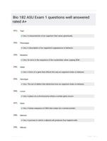 Bio 182 ASU Exam 1 questions well answered rated A+