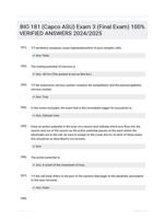 BIO 181 (Capco ASU) Exam 3 (Final Exam) 100% VERIFIED  ANSWERS 2024/2025