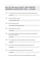 Bio 181 ASU exam 3 WITH 100% VERIFIED ANSWERS GUARANTEED PASS + A GRADE