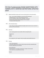 PCI ISA Fundamentals EXAM QUESTIONS (479 TERMS) WITH VERIFIED DEFINITIONS UPDATED 2024
