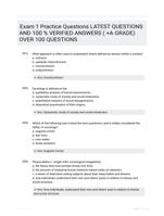 Exam 1 Practice Questions LATEST QUESTIONS AND 100 % VERIFIED ANSWERS ( +A GRADE) OVER 100 QUESTIONS