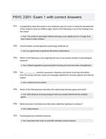 PSYC 2301- Exam 1 with correct Answers