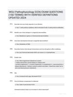 WGU Pathophysiology D236 EXAM QUESTIONS (150 TERMS) WITH VERIFIED DEFINITIONS UPDATED 2024