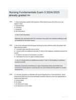 Nursing Fundamentals Exam 3 2024/2025  already graded A+