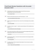 Final Exam Review Questions with Accurate Answers 2024