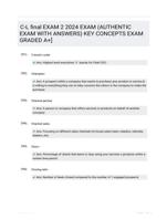 C-L final EXAM 2 2024 EXAM (AUTHENTIC EXAM WITH ANSWERS) KEY CONCEPTS EXAM GRADED A+]