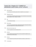 Career Info- Chapter 8 21 CORRECTLY ANSWERED QUESTIONS LATEST UPDATE