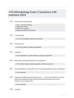 UTA Microbiology Exam 3 Questions with solutions 2024