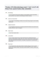 Tholen, UTA Microbiology exam 1 (ch 1,2,3,7) 45 PRACTICE QUESTIONS AND ANSWER