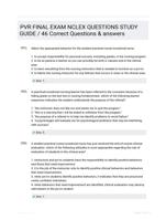 PVR FINAL EXAM NCLEX QUESTIONS STUDY GUIDE / 46 Correct Questions & answers
