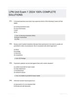 LPN Unit Exam 1 2024 100% COMPLETE  SOLUTIONS