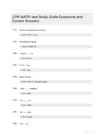 LPN MATH test Study Guide Questions and Correct Answers