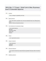 WVU Bio 117 Exam 1 Brief Unit 6 Btec Business level 3 Extended diploma