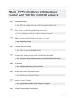 NACC - PSW Exam Review 200 Questions Solution with VERIFIED CORRECT Answers