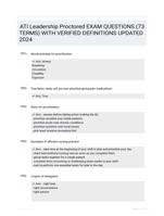 ATI Leadership Proctored EXAM QUESTIONS (73 TERMS) WITH VERIFIED DEFINITIONS UPDATED 2024