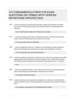 ATI FUNDAMENTALS PROCTOR EXAM QUESTIONS (69 TERMS) WITH VERIFIED DEFINITIONS UPDATED 2024