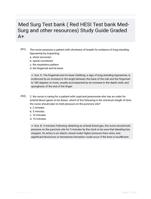 Med Surg Test bank ( Red HESI Test bank Med-Surg and other resources) Study Guide Graded A+