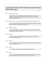 Final Exam Review With Questions And Answers 2024/2025 Quiz