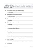 ACT 120 Certification exam practice questions & answers 2024