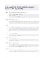 PTA LAWS AND RULES EXAM florida 2024 Verified 100% SOLUTIONS