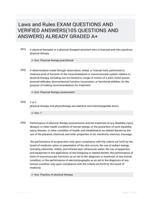 Laws and Rules EXAM QUESTIONS AND VERIFIED  ANSWERS(105 QUESTIONS AND ANSWERS) ALREADY GRADED A+