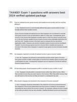TAX4001 Exam 1 questions with answers best 2024 verified updated package