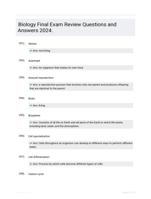 Biology Final Exam Review Questions and Answers 2024.