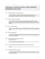 Chemistry: Final Exam WITH 100%  VERIFIED ANSWERS  2024/2025