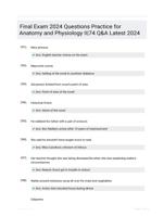 Final Exam 2024 Questions Practice for Anatomy and Physiology II|74 Q&A Latest 2024